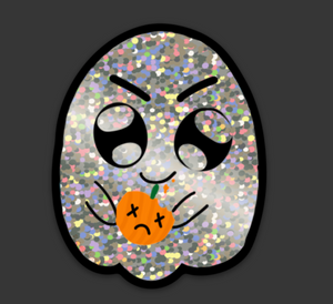 Ghost Glitter Sticker 2.43″ × 3″