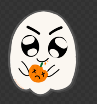 Ghost Glitter Acrylic Pin 1.22" X 1.5"