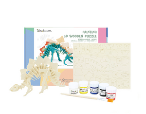 3D Wooden Puzzle Paint Kit: Stegosaurus dinosaur