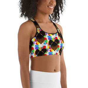 RAINBOW SPLATTER SISTAH Sports bra