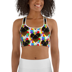 RAINBOW SPLATTER SISTAH Sports bra