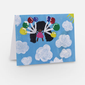 Ballon Birthday Greeting Card 5.5" x 4" Folded - glossy