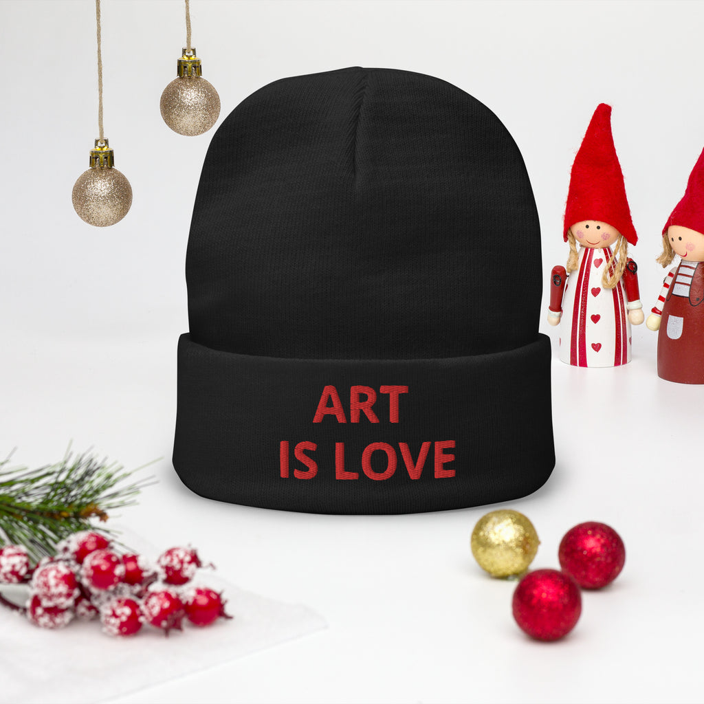 ART IS LOVE Embroidered Beanie
