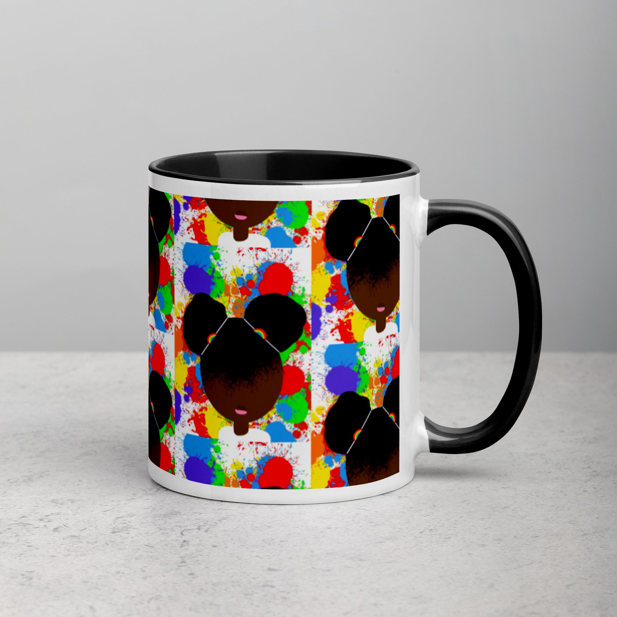 RAINBOW SPLATTER SISTAH Mug with Color Inside